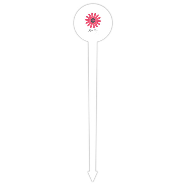 Daisies White Plastic 6" Food Pick - Round - Single Pick