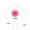 Daisies White Plastic 6" Food Pick - Round - Single Sided - Front & Back