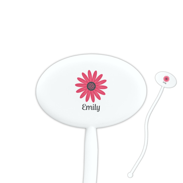 Custom Daisies Oval Plastic Stir Sticks (Personalized)