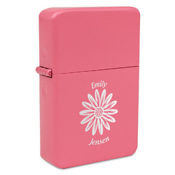 Daisies Windproof Lighter - Pink - Double Sided (Personalized)