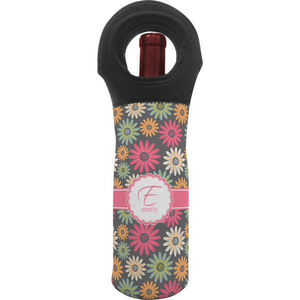 Custom Daisies Wine Tote Bag (Personalized)