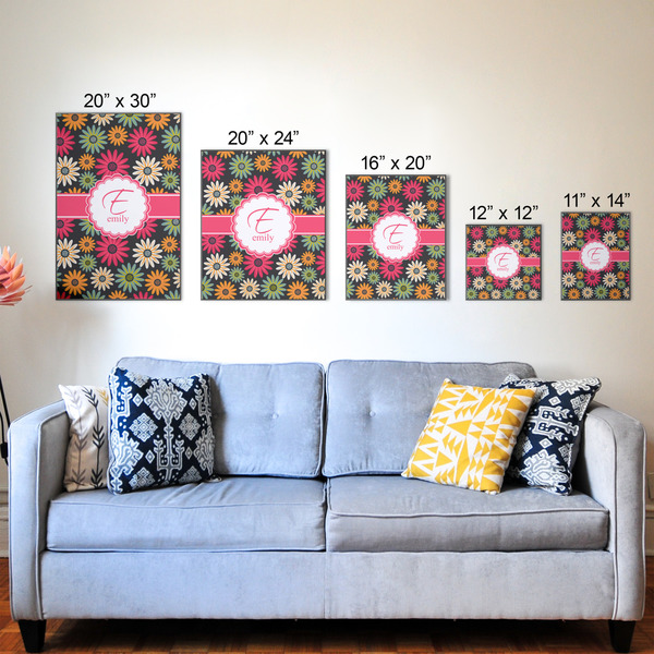 Daisies Wood Prints - Size Comparison