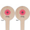 Daisies Wooden 4" Food Pick - Round - Double Sided - Front & Back