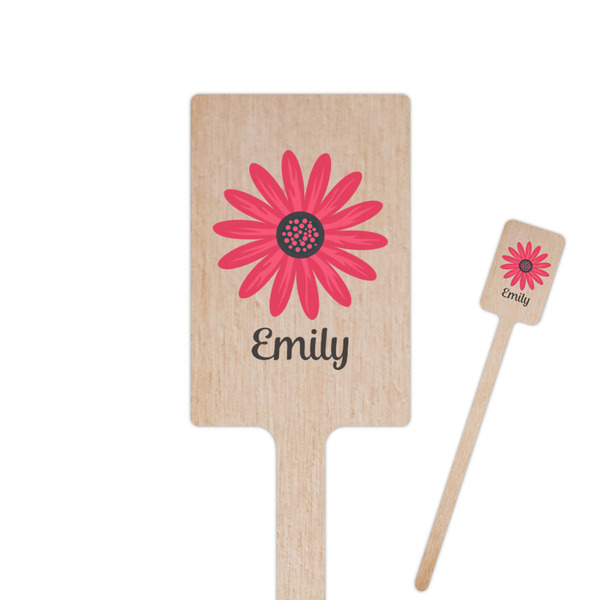 Custom Daisies 6.25" Rectangle Wooden Stir Sticks - Single Sided (Personalized)
