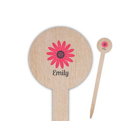 Daisies 6" Round Wooden Food Picks - Double Sided (Personalized)