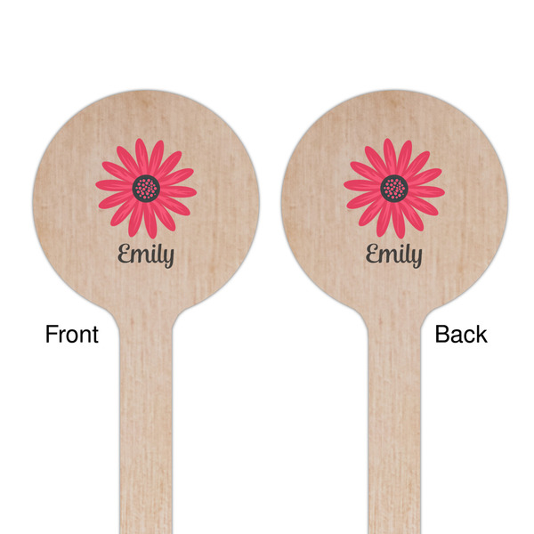 Daisies Wooden 7.5" Stir Stick - Round - Double Sided - Front & Back