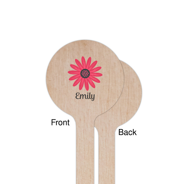 Daisies Wooden 7.5" Stir Stick - Round - Single Sided - Front & Back