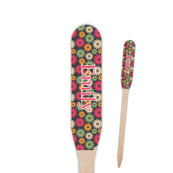 Custom Daisies Paddle Wooden Food Picks - Double Sided (Personalized)