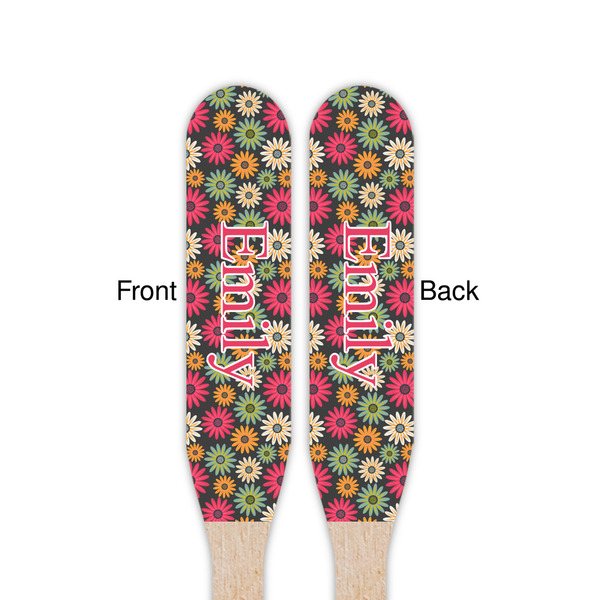 Daisies Wooden Food Pick - Paddle - Double Sided - Front & Back