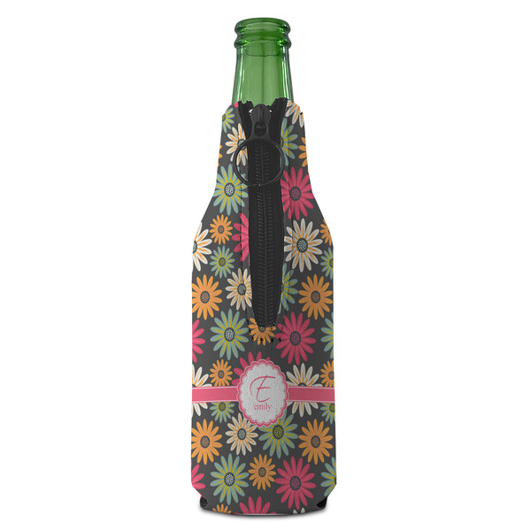 Daisies Zipper Bottle Cooler - BACK (bottle)