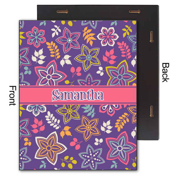 Simple Floral 11x14 Wood Print - Front & Back View