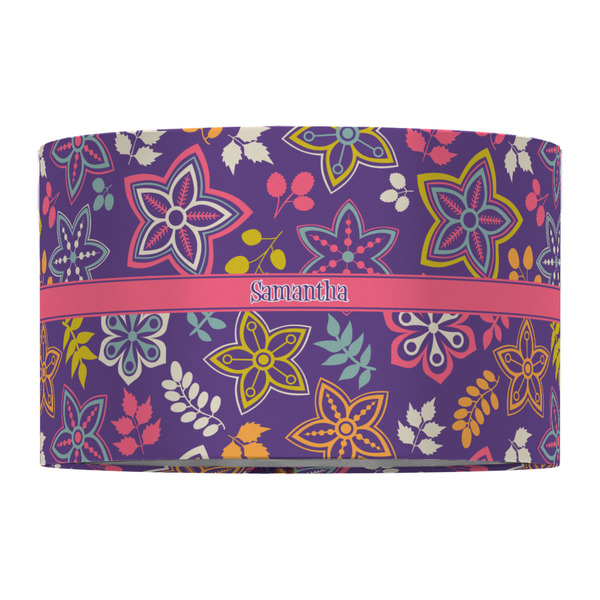 Simple Floral 12" Drum Lampshade - FRONT (Fabric)