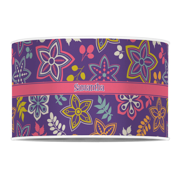 Simple Floral 12" Drum Lampshade - FRONT (Poly Film)