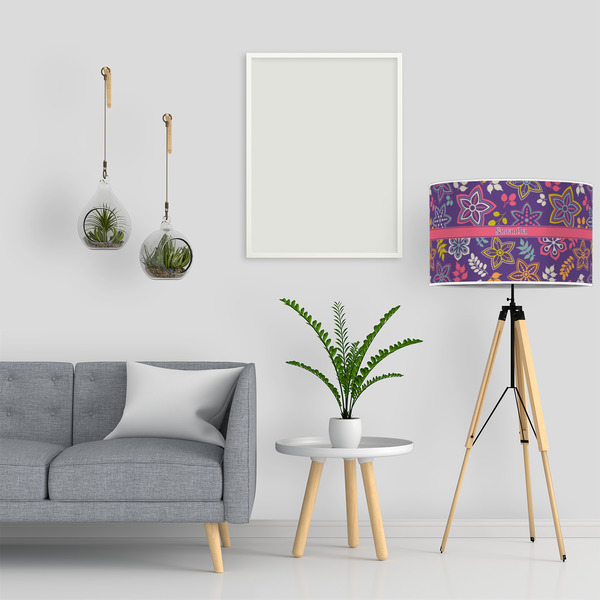 Simple Floral 12" Drum Lampshade - LIFESTYLE