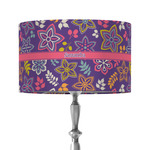Simple Floral 12" Drum Lamp Shade - Fabric (Personalized)