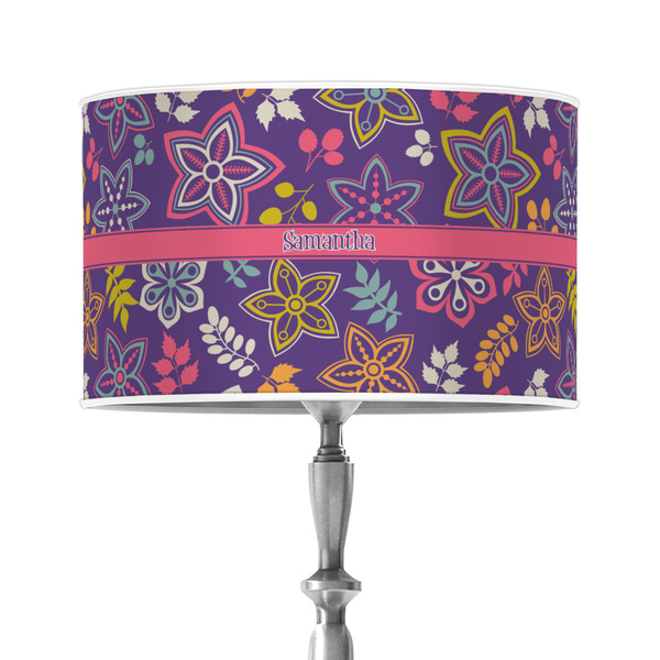 Custom Simple Floral 12" Drum Lamp Shade - Poly-film (Personalized)