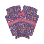 Simple Floral Can Cooler (tall 12 oz) - Set of 4 (Personalized)