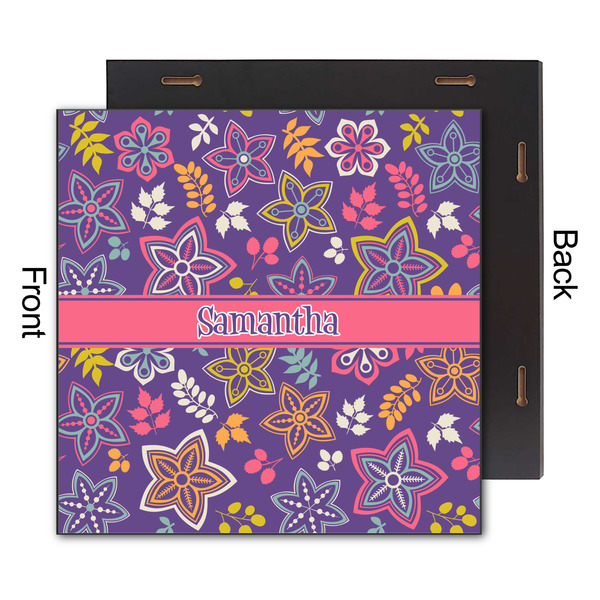 Simple Floral 12x12 Wood Print - Front & Back View