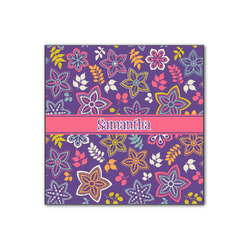 Simple Floral Wood Print - 12x12 (Personalized)