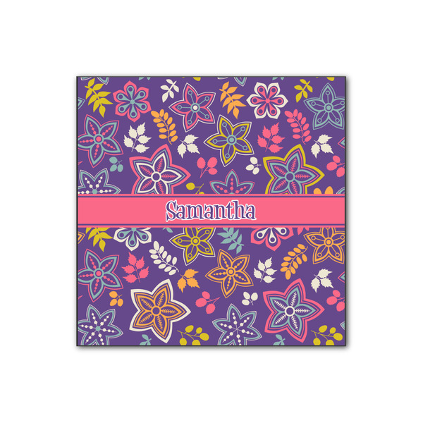 Custom Simple Floral Wood Print - 12x12 (Personalized)