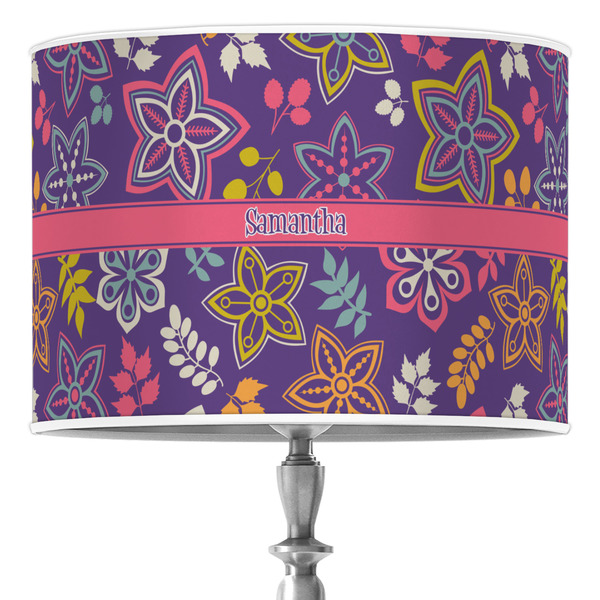 Custom Simple Floral Drum Lamp Shade (Personalized)