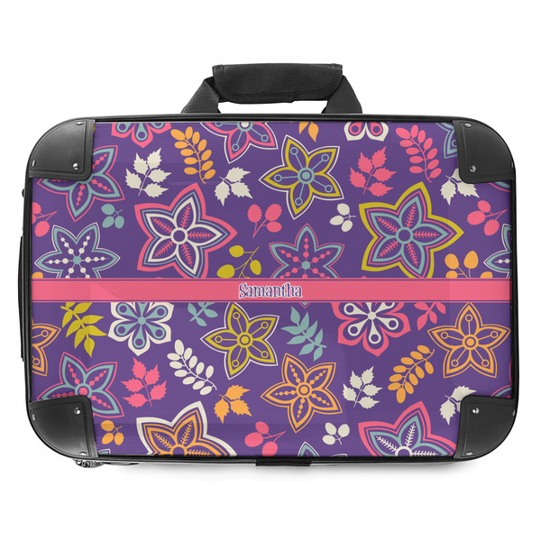 Custom Simple Floral Hard Shell Briefcase - 18" (Personalized)