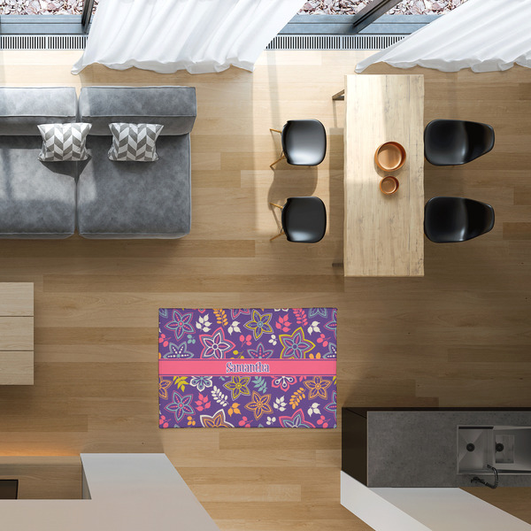 Simple Floral 2'x3' Indoor Area Rugs - IN CONTEXT