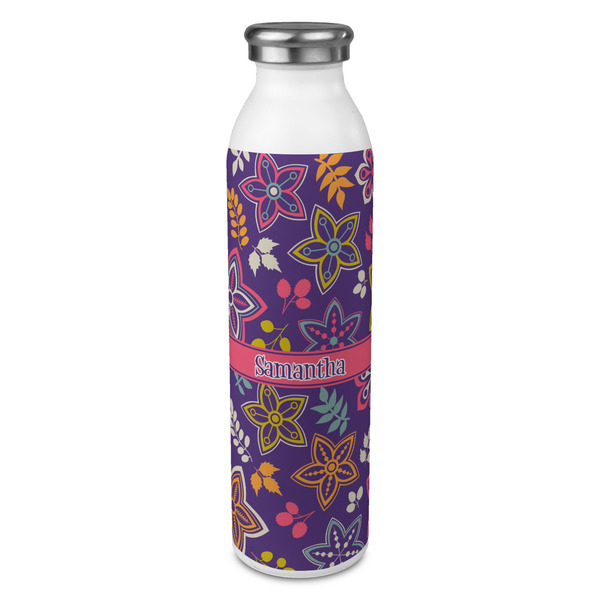 Custom Simple Floral 20oz Stainless Steel Water Bottle - Full Print (Personalized)