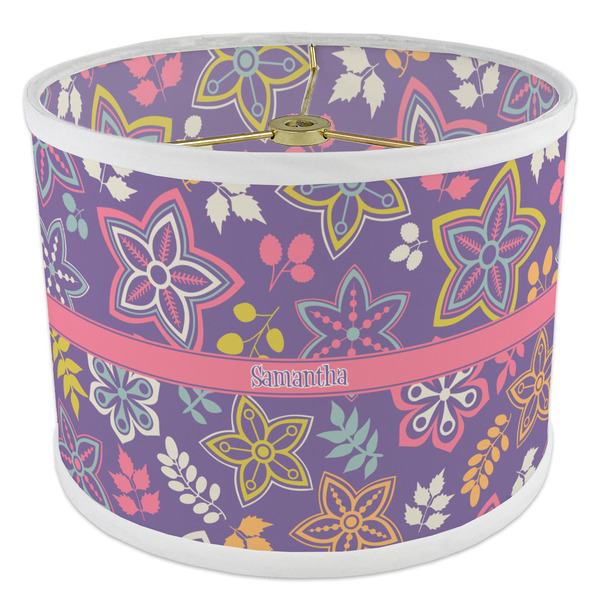 Simple Floral 8" Drum Lampshade - ANGLE Poly-Film