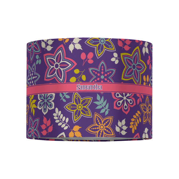 Simple Floral 8" Drum Lampshade - FRONT (Fabric)