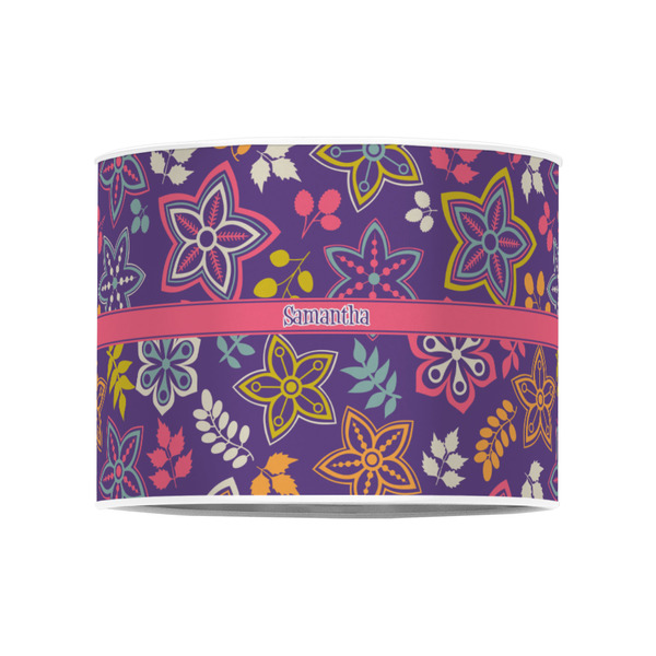 Simple Floral 8" Drum Lampshade - FRONT (Poly Film)