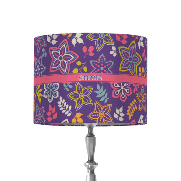Custom Simple Floral 8" Drum Lamp Shade - Fabric (Personalized)