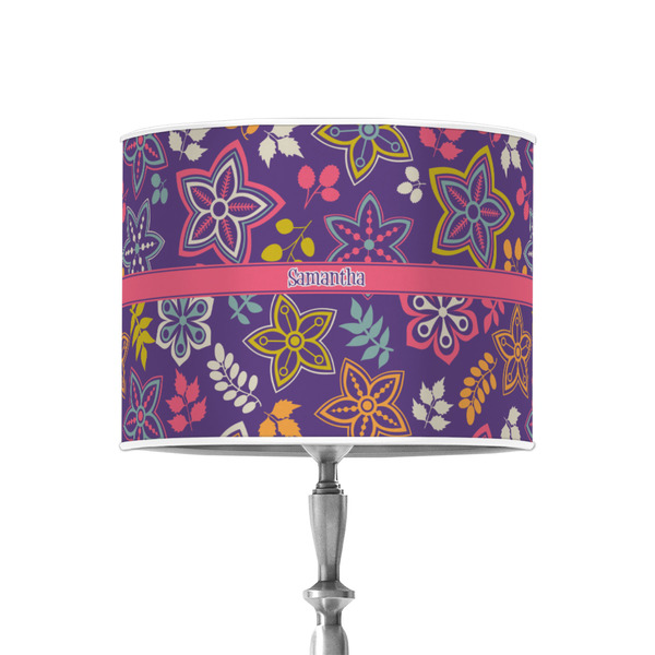 Custom Simple Floral 8" Drum Lamp Shade - Poly-film (Personalized)