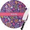 Simple Floral 8 Inch Small Glass Cutting Board