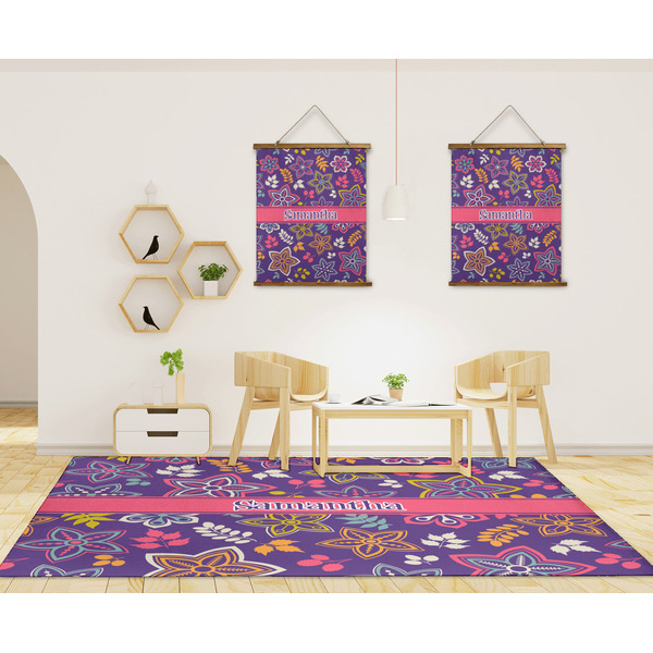 Simple Floral 8'x10' Indoor Area Rugs - IN CONTEXT