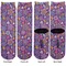 Simple Floral Adult Crew Socks - Double Pair - Front and Back - Apvl