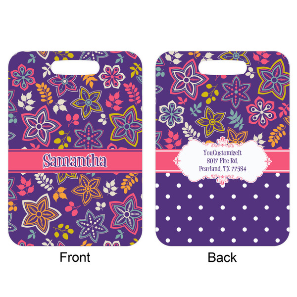 Simple Floral Aluminum Luggage Tag (Front + Back)