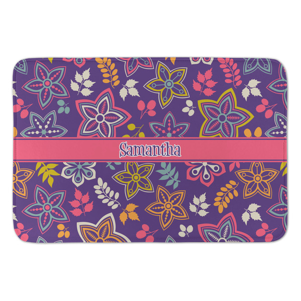 Custom Simple Floral Anti-Fatigue Kitchen Mat (Personalized)