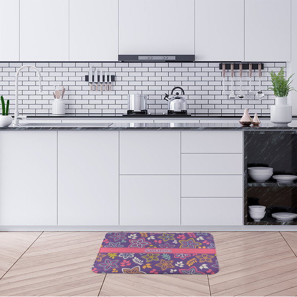 Simple Floral Anti-Fatigue Kitchen Mats - LIFESTYLE