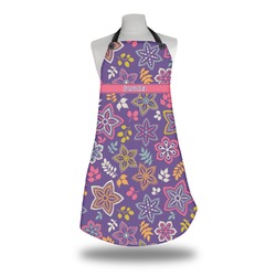 Simple Floral Apron w/ Name or Text