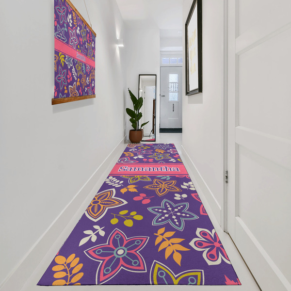 Simple Floral Area Rug Sizes - In Context (vertical)