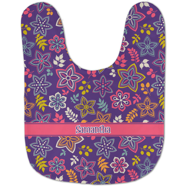 Simple Floral Baby Bib - AFT flat