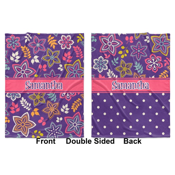 Simple Floral Baby Blanket (Double Sided - Printed Front and Back)