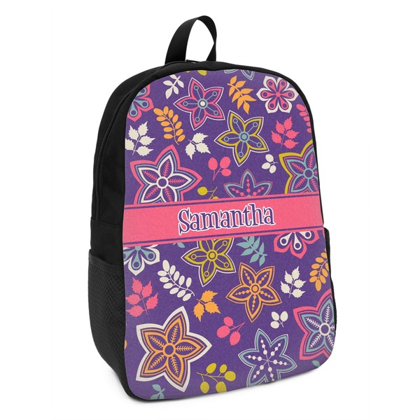 Custom Simple Floral Kids Backpack (Personalized)