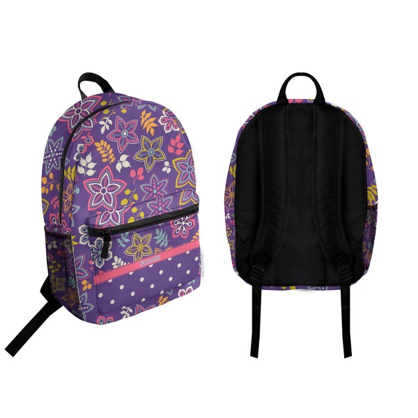 Simple Floral Backpack front and back - Apvl
