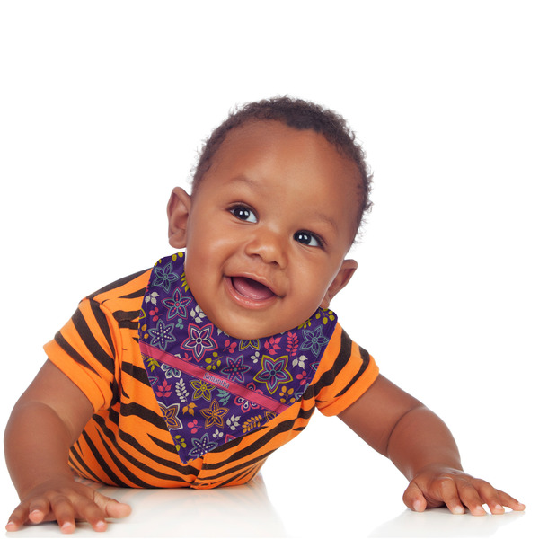Simple Floral Bandana Bib - (Lifestyle 1 boy)