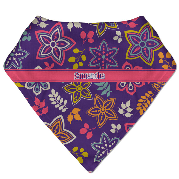 Custom Simple Floral Bandana Bib (Personalized)