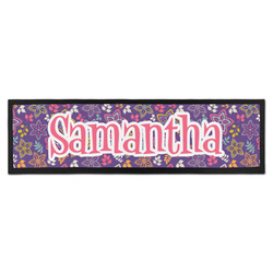 Simple Floral Bar Mat - Large (Personalized)
