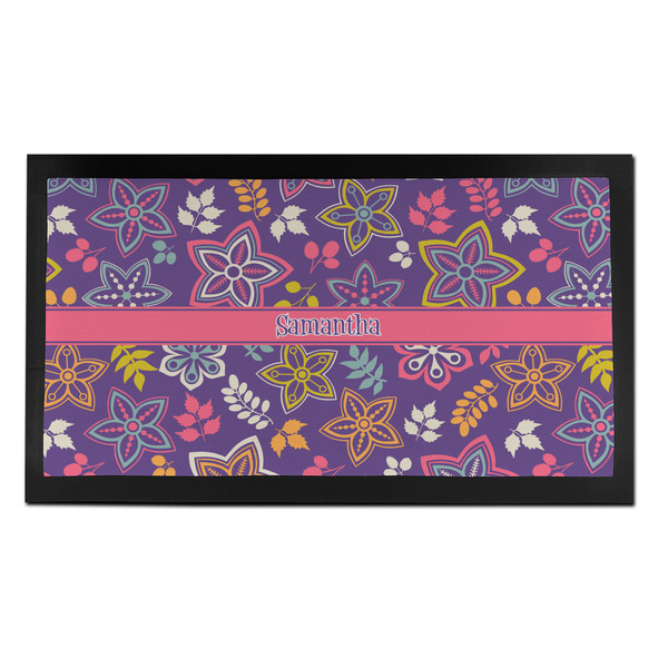 Custom Simple Floral Bar Mat - Small (Personalized)
