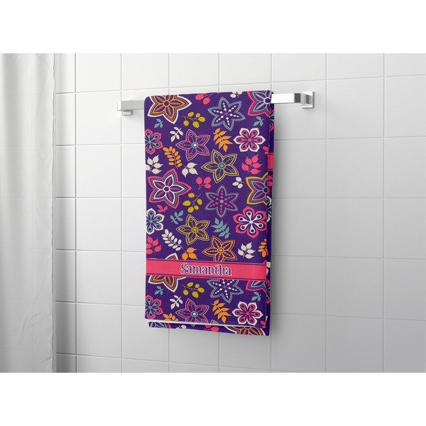 Simple Floral Bath Towel - LIFESTYLE